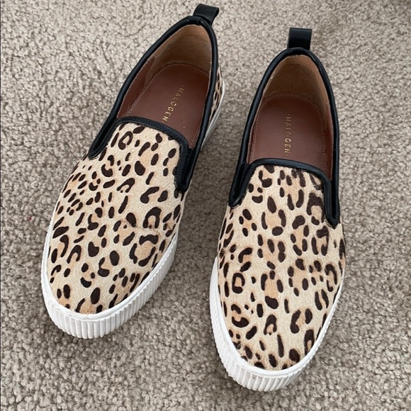 Halogen Shoes - Halogen Leopard Calf Hair Platform Slip-on Sneaker